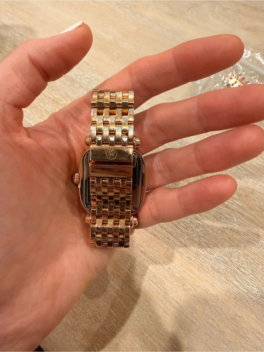 Michele Caber Isle Mother of Pearl Diamond 18 kt Rose Gold-Plated Ladies Watch